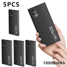 5Pcs 10000mAh Portable Power Bank External Battery Backup Charger Fast Charging