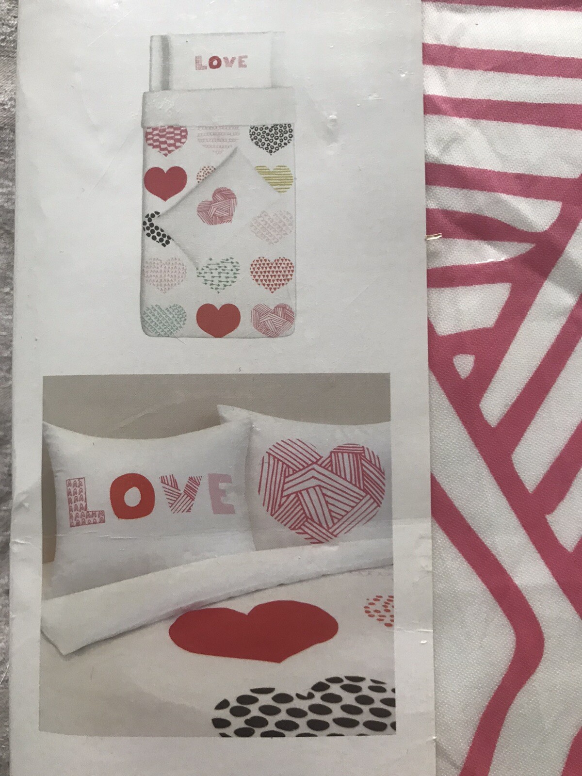 IKEA Finemang, “Love” Doona / Quilt Cover & Pillowcase x2