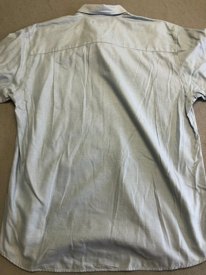 Camisa Cutter & Buck Para Hombre Extra Grande Azul Estampado Cuello SS Abotonada Foto 3 de 4