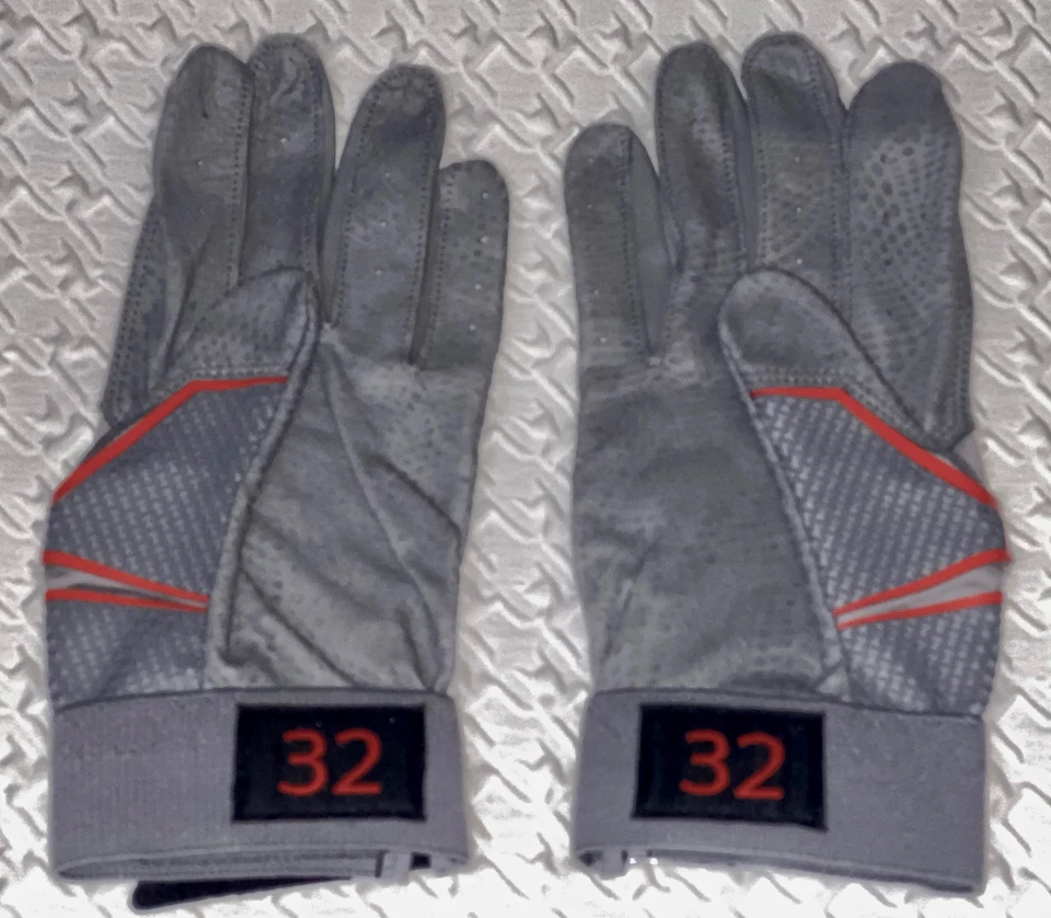 Guantes de bateo de béisbol Under Armour Ua Yard gris rojo negro para hombre talla 2XL Foto 2 de 3
