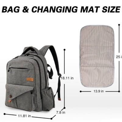 NWOT Hap Tim Multi-Function Large Baby Diaper Bag Backpack GREY FREE GIFT NWOT Hap Tim Multi-Function Large Baby Diaper Bag Backpack  main image 3