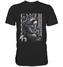 Gamer Waschbär T-Shirt - Gaming Motiv für Zocker & Nerds Computer Konsole Zocken