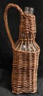 Vintage Wicker Wrapped Square Wine or Whiskey BOTTLE with Handle 12" tall - LOOK — photo 3