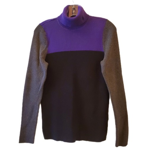 Lauren Ralph Lauren Turtleneck Sweater Womens Size XL Ribbed Knit Colorblock - Picture 14 of 15