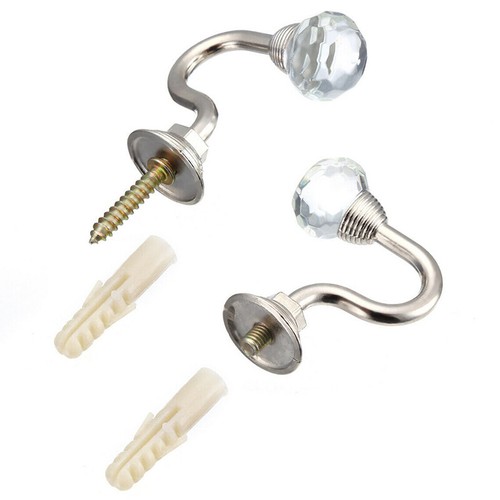2x Crystal Curtain Holdback Hanger Wall Tie Backs Hooks Holder Curtain Tie B_I4 - Picture 2 of 12
