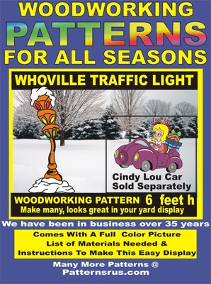 WHOVILLE TRAFFIC LIGHT YARD ART PATTERN WOOD WORKING 