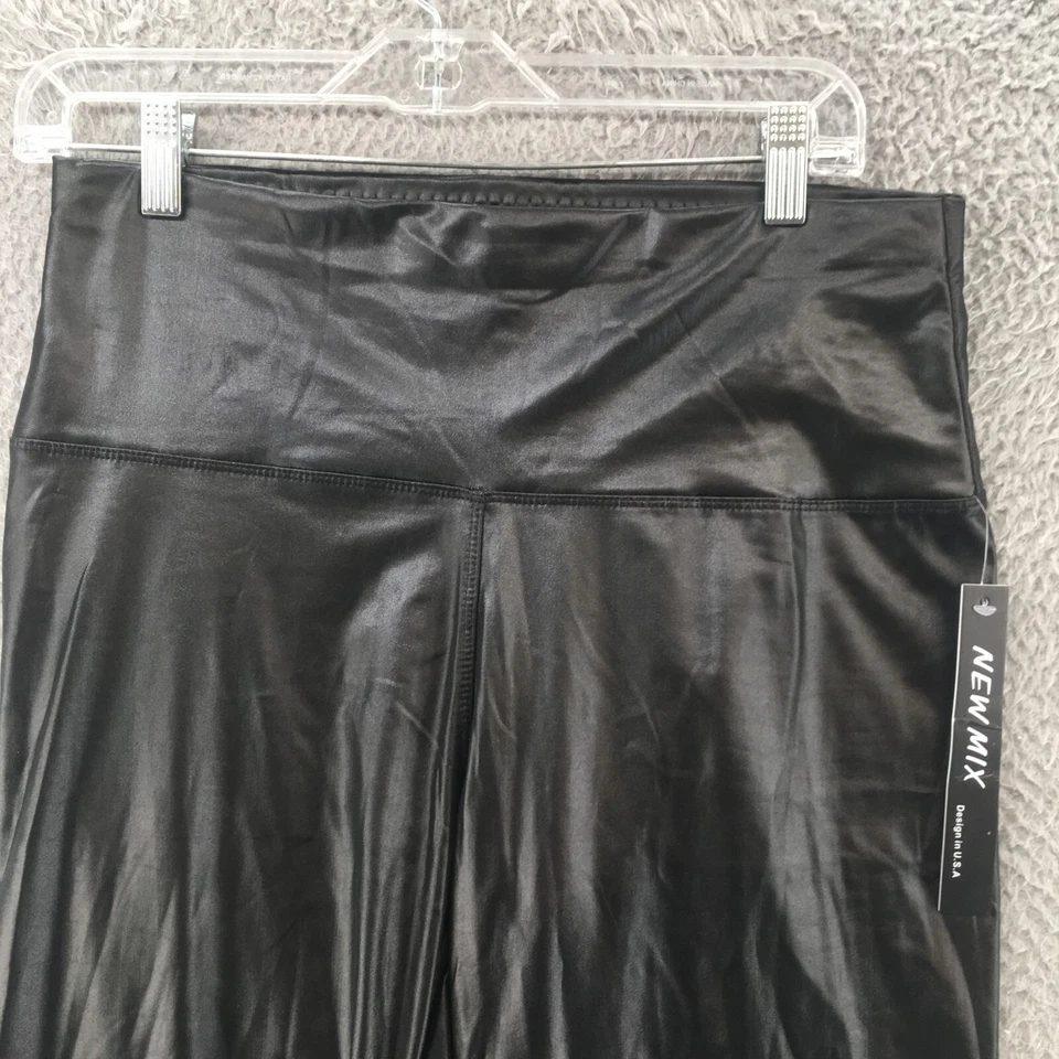 Nuevo Mixto Leggings Mujer 2XL Negro Tiro Alto Frente Plano Pull On Cintura Elástica Foto 4 de 4