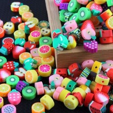 Colorful Fruit Style Bead -Mixed Color Spacer Bead Polymer Clay DIY Jewelry 50PC