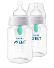 Philips Anti-Colic Baby Bottle with Airfree Vent, 9Oz, with Flow 2 Nipples, 1M