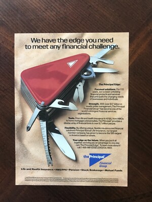 1995 original print ad The Principal Financial Group Swiss Army Knife