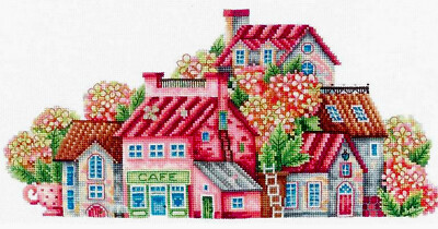 Stickpackung Kreuzstich Dimensions Vervaco Lanarte Riolis 14CT 29x14cm Häuser
