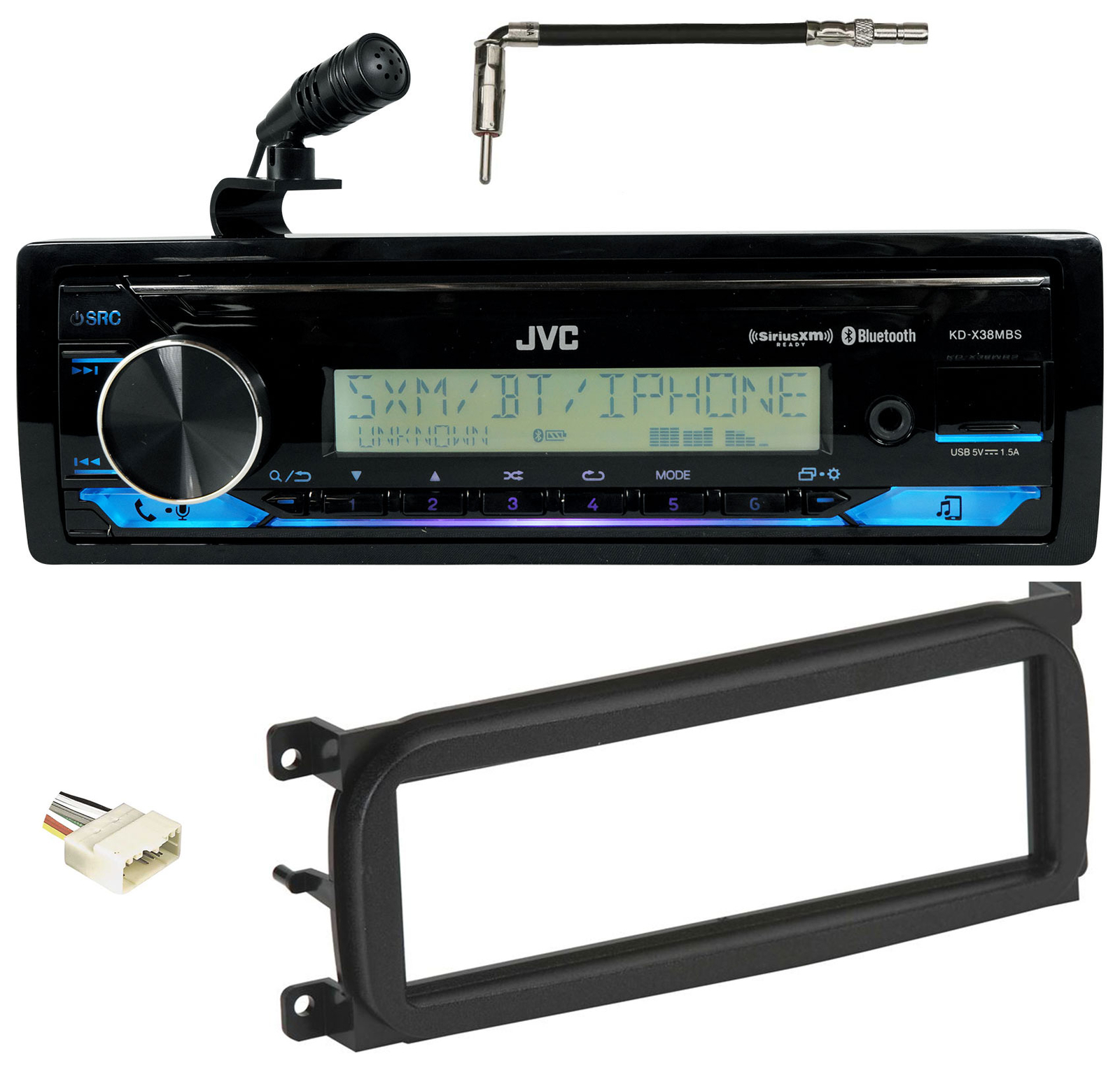 Bluetooth-приемник JVC KD-X38MBS с USB 13-полосным эквалайзером Подходит для JEEP WRANGLER TJ 03-06 20990₽