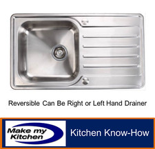 Kitchen Sink Single Bowl Hafele Abbey Quality Stainless Steel Compact 1.0