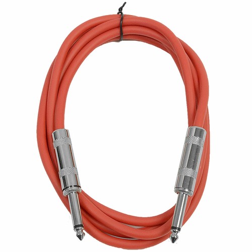 SEISMIC AUDIO New 6 PACK Red 1/4" TS 6' Patch Cables - Guitar - Instrument - Picture 2 of 3