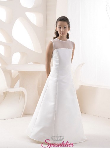 Damigella vestito Comunione Bianco Avorio semplice di alta qualità modello  2019 | eBay