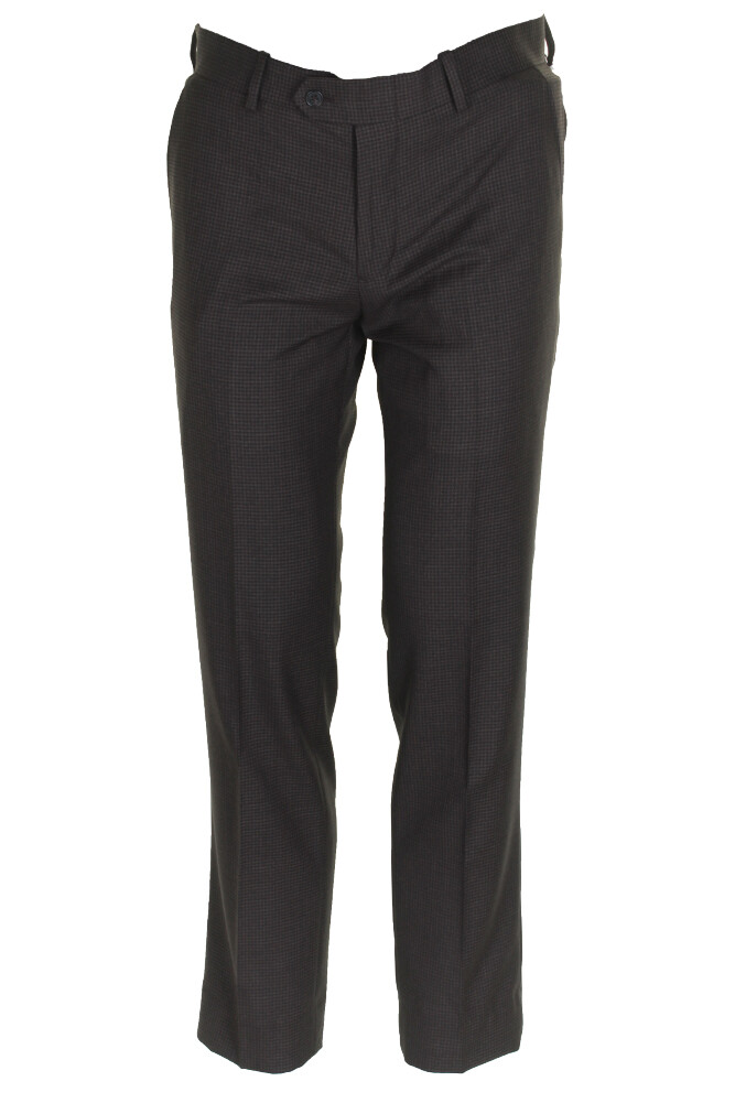 Bar Iii Мужские приталенные коричневые классические брюки в мини-клетку со складками 30