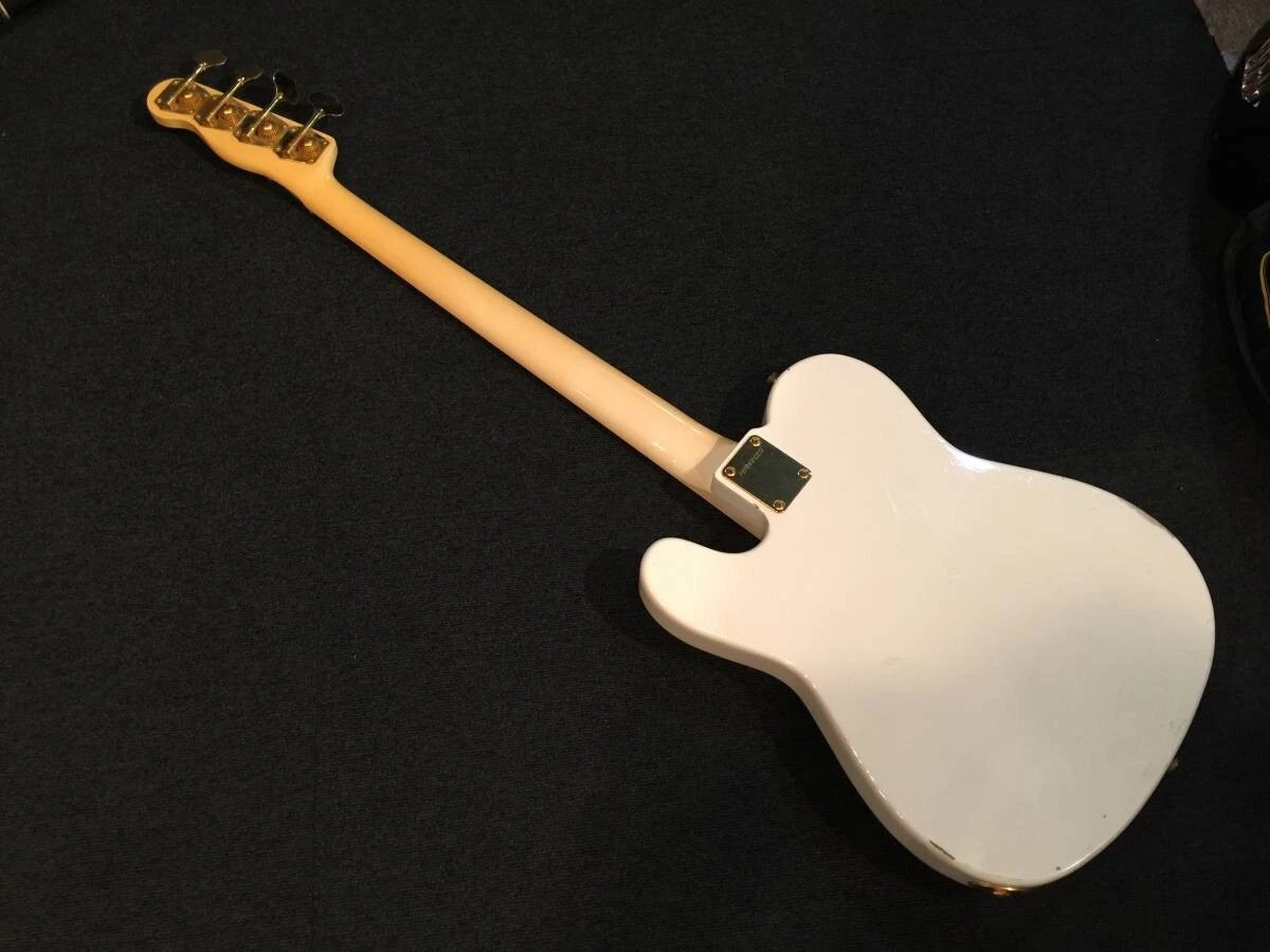 Used Fernandes TEB 75MW WHT Telecaster Bass F.G.I TECHNOLOGY P PU Rose FB W GB