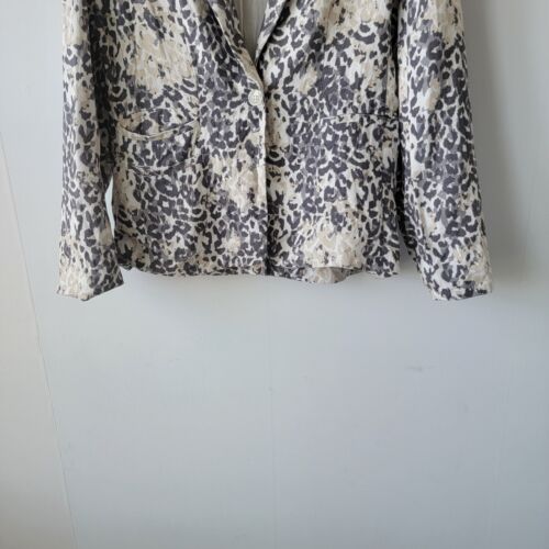 Joie Mehira 100% Linen Leopard Animal Print Blazer size 10 - Picture 4 of 8