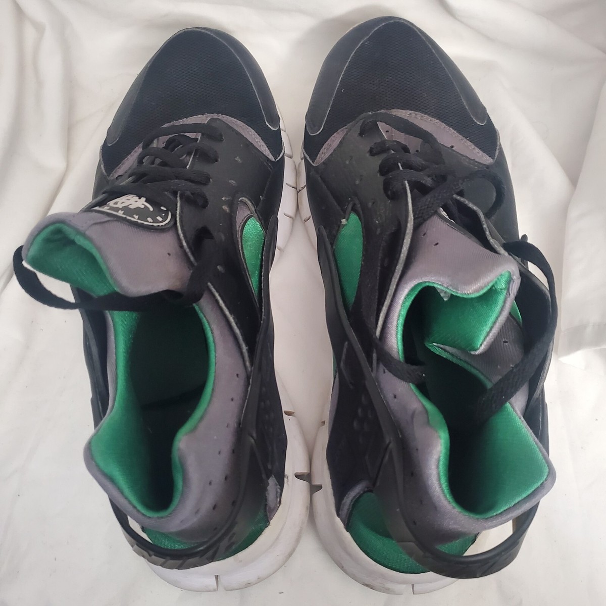 Nike Huarache Free Run Black Green Gray Running Shoes Size  display picture 2
