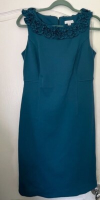 linen dress belted Linen Sleeveless Belted Midi Dress With Buttons Navy Blue / L