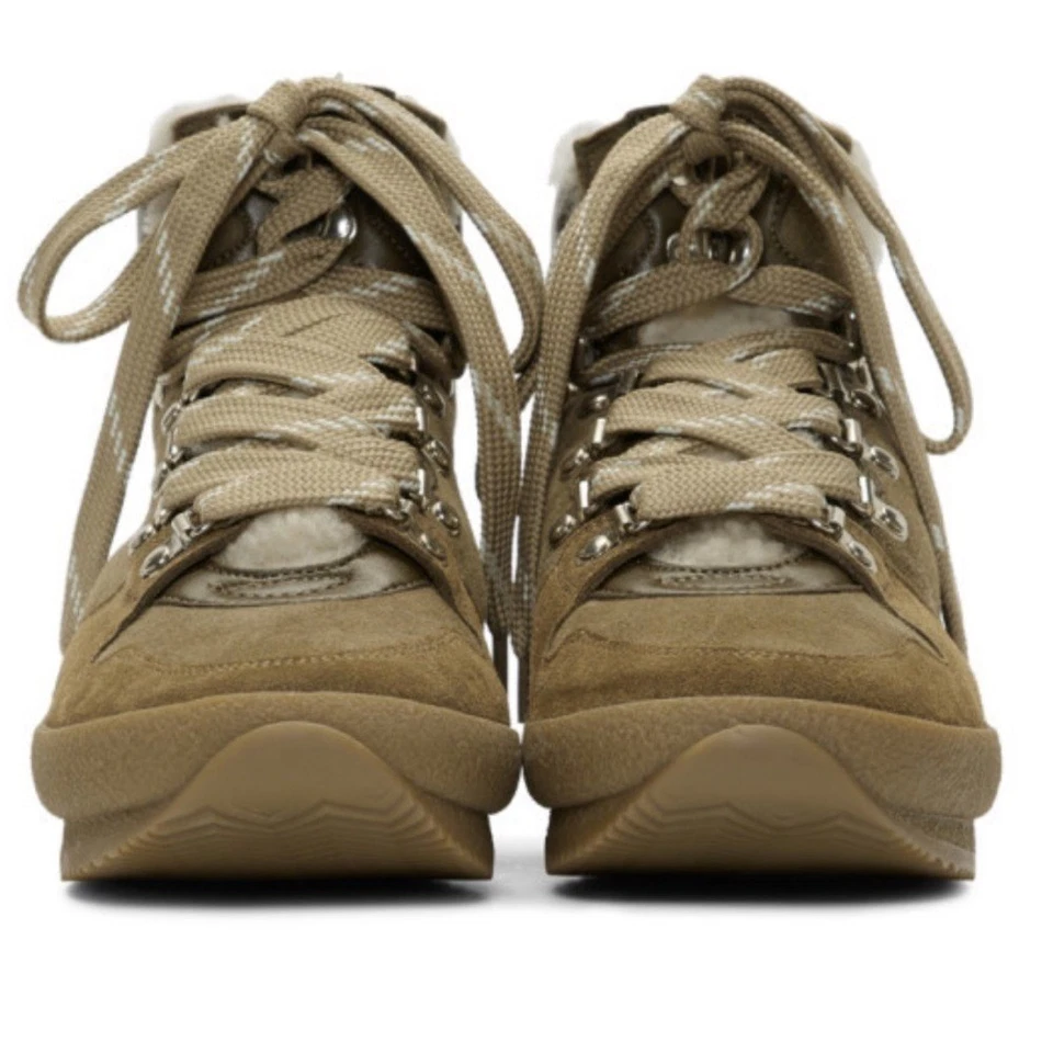 Botas de caminhada femininas Isabel Marant taupe Shearling Brendta tamanho 35/5 - Imagem 2 de 4