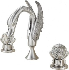 Brushed Nickel Bathroom Sink Faucet 3 Holes 2 Handle Widespread Vanity Mixer Tap