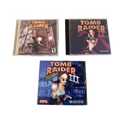 Vintage Tomb Raider II III Chronicles PC CD ROM Eidos Core Design 1997 1998 2000