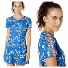 Adidas x Farm Rio T-Shirt Dress Small Blue Butterfly Sporty Mini S/S DH2563