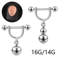 16g/14g Surgical Steel Nipple Ring,for Female Genital or Guiche Piercing Jewelry
