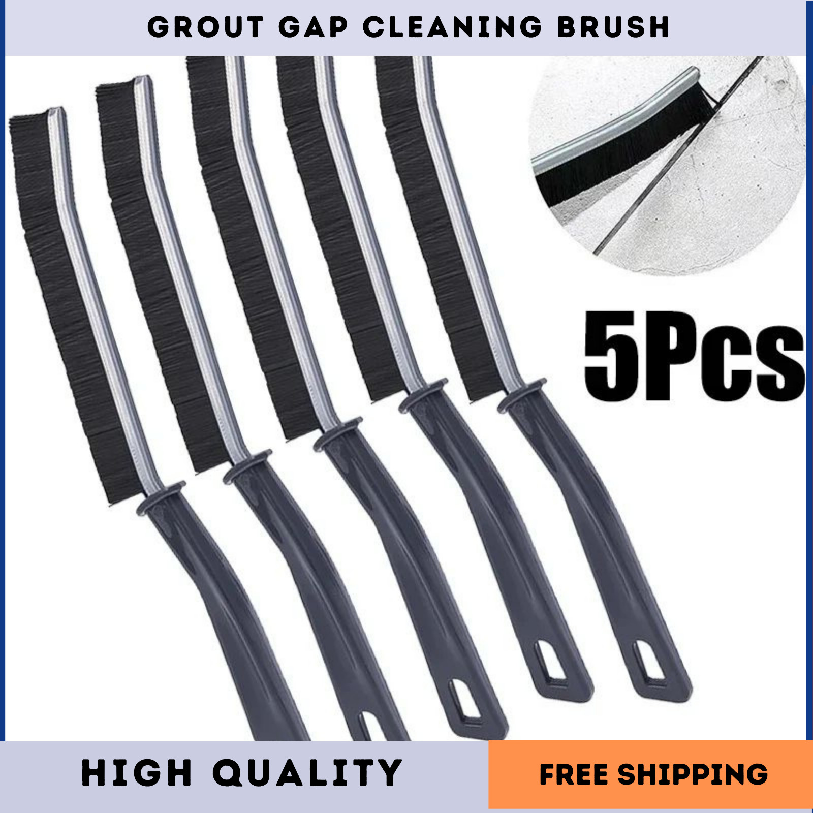 Cepillo de limpieza multifuncional fregador de grietas finas mango largo hogar