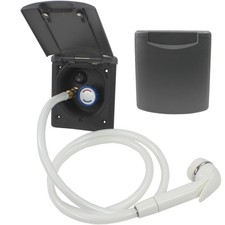 ABL Wasser Außensteckdose Außendusche Wohnmobil Wohnwagen Camper + Schalter grau