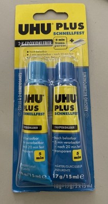 UHU   Plus Schnellfest Zweikomponetenkleber 2-K-Epoxidkleber Binder + Härter 35g