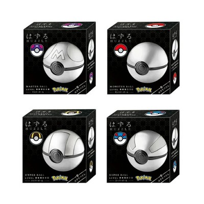 Huzzle Pokemon Monster Ball Puzzle Complete Set of 4 HANAYAMA Super Hyper Master