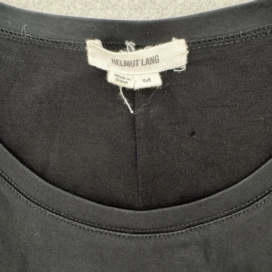 Vestido Camisa Helmut Lang Mujer Mediano Negro Manga Gorra Algodón Minimalista Básico Foto 4 de 4