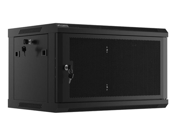 "Szafa Instalacyjna Lanberg Rack WisząCa 19\" 6U 600X450 Drzwi Perforowane Czarna"-image