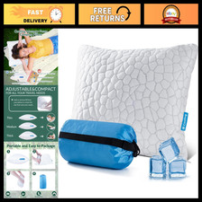 Cooling Memory Foam Pillow for Sleeping Camping, Portable Travel Pillow Set, S