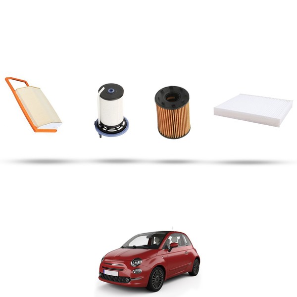 Hoffcar Wartungsset - 4 Filter FüR Fiat 500 1.3 D 57KW Ab 2016-image