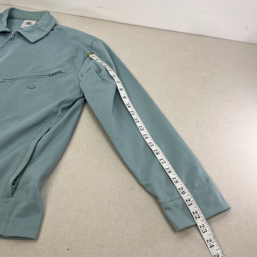 Chaqueta de bombardero Adidas azul Harrington talla mediana abrigo de pista cremallera algodón - Imagen 13 de 14