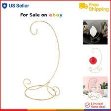 Gold-toned Metal Ornament Stand Medium Display Holder for Collectibles