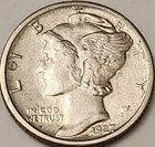 1927-S Mercury Dime Better Date Silver 10C VF/XF Full Date Nice Collector Coin