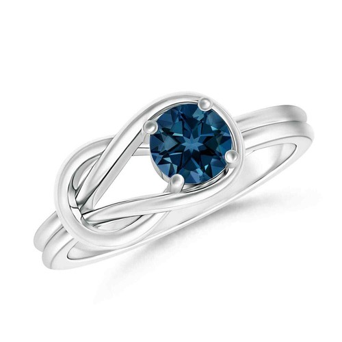 925 Sterling Silver London Blue Topaz Stone Unique Solitaire Daughter Ring