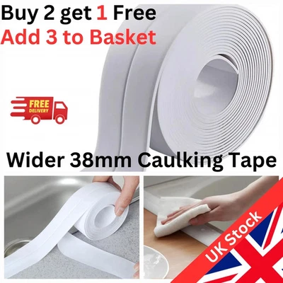 COMET Bath Kitchen Caulk Tape PVC Self Adhesive Sealant Strip Toilet Wall Sealing Good