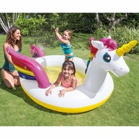 Einhorn Pool Mit Wasserspritzfunktion Kinderpool Babypool Planschbecken Intex