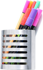 Magnetic Modern Pen and Pencil Holder, Metal Writing Utensil Storage Organizer f