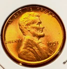 1951-P Lincoln Wheat Cent Penny GEM RED BU From an Original Bank Roll