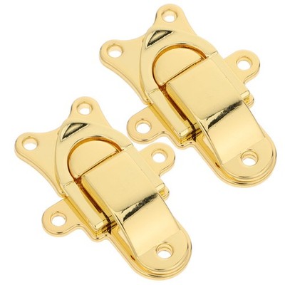 2 Pcs Retro Buckle Cabinet Toggle Lock Jewelry Box Latch Guitar Case Hasp