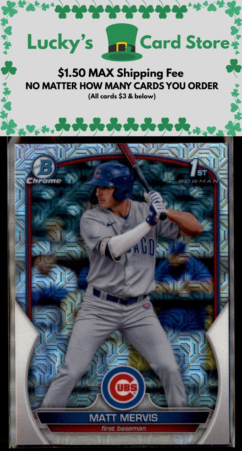 2023 Bowman #BCP-74 Matt Mervis Chrome Mojo Refractor 1st Bowman Rookie