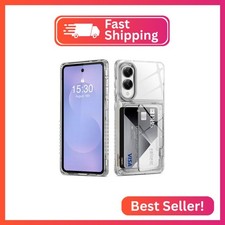 ACANDYA for Samsung Galaxy S25 Edge Case Wallet Clear with Card Holder Protectiv