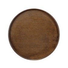10.6 Inch Wooden Serving Tray Round Decorative Platter, Brown