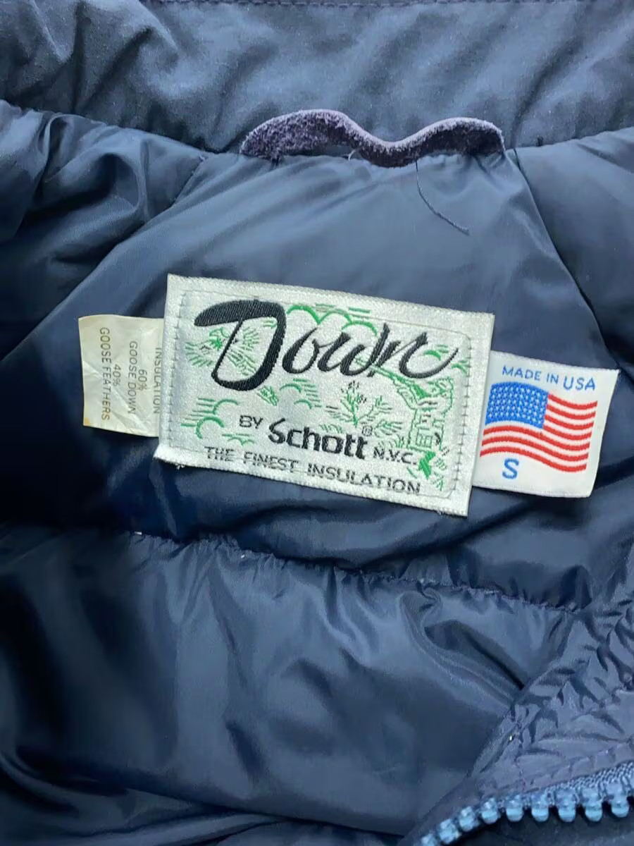 Schott Down Jacket, Size S, Polyester, NVY - image 3